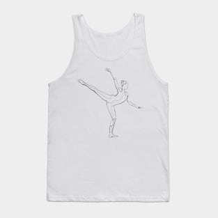 Ballet Dancer in Arabesque Pose - Human Figure Line Art Drawing Tank Top